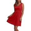 imageWIHOLL Womens Summer Dress 2025 ALine Sleeveless Casual Sundress with Pockets FloralSolidSolid Red