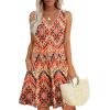 imageWIHOLL Womens Summer Dresses Loose Fit V Neck Sleeveless Sundresses Beach Hawaiian Dress with PocketsFloral Boho
