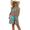 imageWIHOLL Womens Summer Dresses Loose Fit V Neck Sleeveless Sundresses Beach Hawaiian Dress with PocketsFloral Boho2