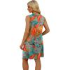 imageWIHOLL Womens Summer Dresses Loose Fit V Neck Sleeveless Sundresses Beach Hawaiian Dress with PocketsFloral Coconut Leaves