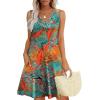imageWIHOLL Womens Summer Dresses Loose Fit V Neck Sleeveless Sundresses Beach Hawaiian Dress with PocketsFloral Coconut Leaves