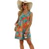 imageWIHOLL Womens Summer Dresses Loose Fit V Neck Sleeveless Sundresses Beach Hawaiian Dress with PocketsFloral Coconut Leaves
