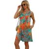 imageWIHOLL Womens Summer Dresses Loose Fit V Neck Sleeveless Sundresses Beach Hawaiian Dress with PocketsFloral Coconut Leaves