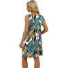 imageWIHOLL Womens Summer Dresses Loose Fit V Neck Sleeveless Sundresses Beach Hawaiian Dress with PocketsFloral Frond