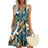 imageWIHOLL Womens Summer Dresses Loose Fit V Neck Sleeveless Sundresses Beach Hawaiian Dress with PocketsFloral Frond