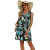 imageWIHOLL Womens Summer Dresses Loose Fit V Neck Sleeveless Sundresses Beach Hawaiian Dress with PocketsFloral Palm Leaf