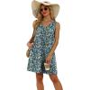 imageWIHOLL Womens Summer Dresses Loose Fit V Neck Sleeveless Sundresses Beach Hawaiian Dress with PocketsFloral Viola