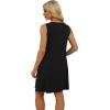 imageWIHOLL Womens Summer Dresses Loose Fit V Neck Sleeveless Sundresses Beach Hawaiian Dress with PocketsPlain Black