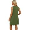imageWIHOLL Womens Summer Dresses Loose Fit V Neck Sleeveless Sundresses Beach Hawaiian Dress with PocketsPlain Green