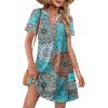 imageWIHOLL Dresses for Women 2025 Casual Summer V Neck Wedding Guest Dress Short Sleeve Fashion Beach Vacation Clothes1ethnic Print