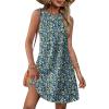 imageWIHOLL Summer Dresses for Women 2025 Loose Crew Neck Sleeveless Sundresses Casual Swimsuit Coverup with PocketsFloral 01