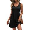 imageWIHOLL Womens Summer Dress 2025 ALine Sleeveless Casual Sundress with Pockets FloralSolidSolid Black