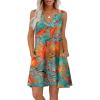 imageWIHOLL Womens Summer Dresses Loose Fit V Neck Sleeveless Sundresses Beach Hawaiian Dress with PocketsFloral Coconut Leaves