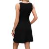 imageWIHOLL Womens Square Neck ALine Sleeveless Mini Dress Summer Club Party Little Short DressesBlack