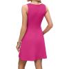 imageWIHOLL Womens Square Neck ALine Sleeveless Mini Dress Summer Club Party Little Short DressesHot Pink