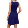 imageWIHOLL Womens Square Neck ALine Sleeveless Mini Dress Summer Club Party Little Short DressesNavy