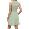 imageWIHOLL Womens Square Neck ALine Sleeveless Mini Dress Summer Club Party Little Short DressesSage Green