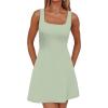 imageWIHOLL Womens Square Neck ALine Sleeveless Mini Dress Summer Club Party Little Short DressesSage Green
