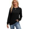 imageWIHOLL Womens Long Sleeve Shirts Loose Fits Fall Outfits Basic Casual Tunic Tops Crewneck Clothes1black