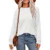 imageWIHOLL Womens Long Sleeve Shirts Loose Fits Fall Outfits Basic Casual Tunic Tops Crewneck Clothes2white