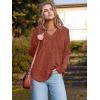 imageWIHOLL Long Sleeve Shirts for Women V Neck Tops Tunic Fall Winter Sweaters 2025 Clothes1caramel