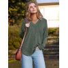 imageWIHOLL Long Sleeve Shirts for Women V Neck Tops Tunic Fall Winter Sweaters 2025 Clothes1deepgreen