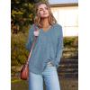 imageWIHOLL Long Sleeve Shirts for Women V Neck Tops Tunic Fall Winter Sweaters 2025 ClothesBlue