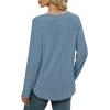 imageWIHOLL Long Sleeve Shirts for Women V Neck Tops Tunic Fall Winter Sweaters 2025 ClothesBlue