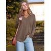 imageWIHOLL Long Sleeve Shirts for Women V Neck Tops Tunic Fall Winter Sweaters 2025 ClothesCoffee