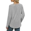 imageWIHOLL Long Sleeve Shirts for Women V Neck Tops Tunic Fall Winter Sweaters 2025 ClothesGrey