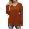 imageWIHOLL Long Sleeve Shirts for Women V Neck Tops Tunic Fall Winter Sweatshirts 2025 Clothes1camarel