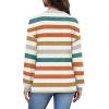 imageWIHOLL Long Sleeve Shirts for Women V Neck Tops Tunic Fall Winter Sweatshirts 2025 Clothes1stripes Orange