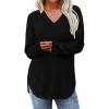 imageWIHOLL Long Sleeve Shirts for Women V Neck Tops Tunic Fall Winter Sweaters 2025 Clothes1black