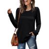 imageWIHOLL Long Sleeve Shirts for Women Crewneck Tops Tunic Fall Winter Sweatshirts 2025 Clothes1black