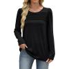 imageWIHOLL Long Sleeve Shirts for Women Crewneck Tops Tunic Fall Winter Sweatshirts 2025 Clothes1black