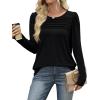 imageWIHOLL Long Sleeve Shirts for Women Crewneck Tops Tunic Fall Winter Sweatshirts 2025 Clothes1black