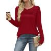 imageWIHOLL Long Sleeve Shirts for Women Crewneck Tops Tunic Fall Winter Sweatshirts 2025 Clothes1red