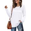 imageWIHOLL Long Sleeve Shirts for Women Crewneck Tops Tunic Fall Winter Sweatshirts 2025 Clothes1white