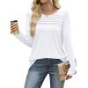 imageWIHOLL Long Sleeve Shirts for Women Crewneck Tops Tunic Fall Winter Sweatshirts 2025 Clothes1white