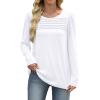 imageWIHOLL Long Sleeve Shirts for Women Crewneck Tops Tunic Fall Winter Sweatshirts 2025 Clothes1white