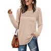 imageWIHOLL Long Sleeve Shirts for Women Crewneck Tops Tunic Fall Winter Sweatshirts 2025 ClothesApricot