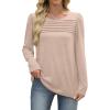 imageWIHOLL Long Sleeve Shirts for Women Crewneck Tops Tunic Fall Winter Sweatshirts 2025 ClothesApricot