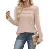 imageWIHOLL Long Sleeve Shirts for Women Crewneck Tops Tunic Fall Winter Sweatshirts 2025 ClothesApricot