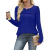 imageWIHOLL Long Sleeve Shirts for Women Crewneck Tops Tunic Fall Winter Sweatshirts 2025 ClothesBlue
