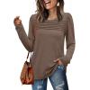 imageWIHOLL Long Sleeve Shirts for Women Crewneck Tops Tunic Fall Winter Sweatshirts 2025 ClothesCoffee