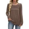 imageWIHOLL Long Sleeve Shirts for Women Crewneck Tops Tunic Fall Winter Sweatshirts 2025 ClothesCoffee