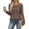 imageWIHOLL Long Sleeve Shirts for Women Crewneck Tops Tunic Fall Winter Sweatshirts 2025 ClothesCoffee