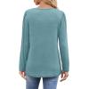 imageWIHOLL Long Sleeve Shirts for Women Crewneck Tops Tunic Fall Winter Sweatshirts 2025 ClothesTurquoise
