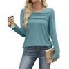 imageWIHOLL Long Sleeve Shirts for Women Crewneck Tops Tunic Fall Winter Sweatshirts 2025 ClothesTurquoise