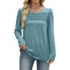 imageWIHOLL Long Sleeve Shirts for Women Crewneck Tops Tunic Fall Winter Sweatshirts 2025 ClothesTurquoise